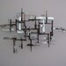 Mid Century Modern BRUTALIST Cut Metal, Nail & Brass WALL Sculpture-EAMES Era