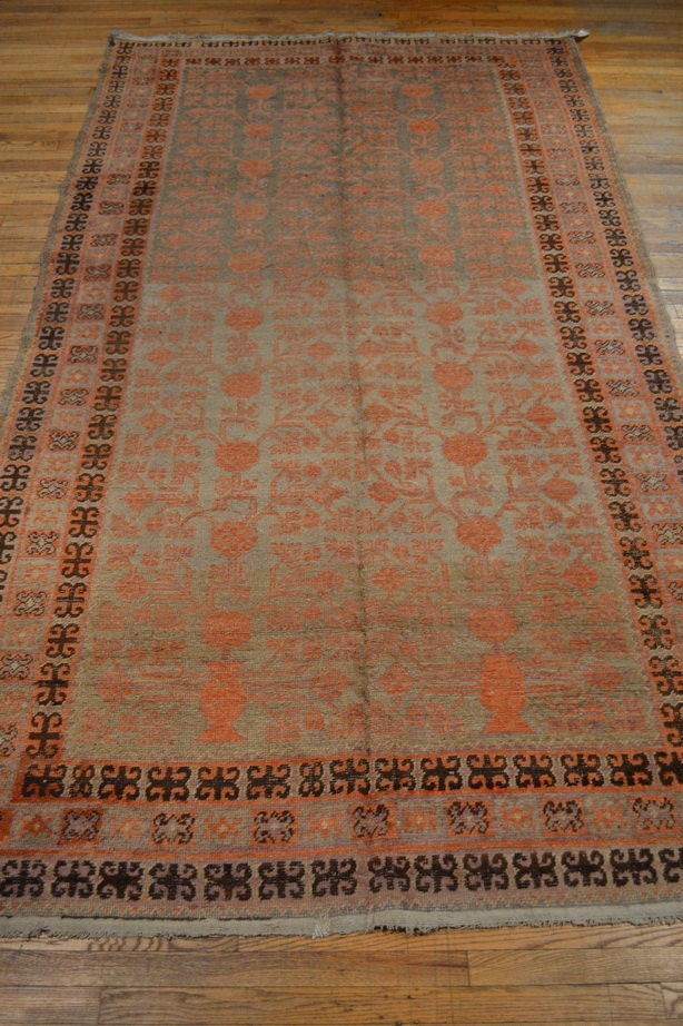 S1859 size 5.8 x 10.4 Antique Khotan Rug
