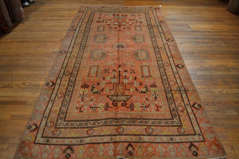 1873 size 5.1 x 10.3 Antique Khotan Rug / Vintage Oriental Rug 