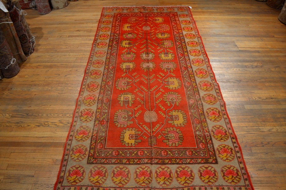 S2021 size 5.2 x 11 Antique Khotan Rug / Vintage Oriental Rug