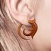 Fake Gauge Earrings - Gia Spirals - Tropical Wood