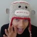 Sock Monkey Hat - Animal Beanie - Newborn, Baby, Toddler, Kids, Teens and Adult Sizes