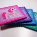 Cute Kawaii Pixel Pony Coasters - Pink Purple Blue Green