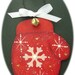 Personalized Mitten Ornament Hand Painted Wood