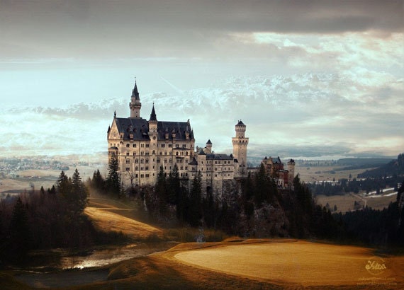 Majestic Castle - fine art photo magic fairy royal palace mansion tower wizard beauty beast print poster decor knight spell twilight for her