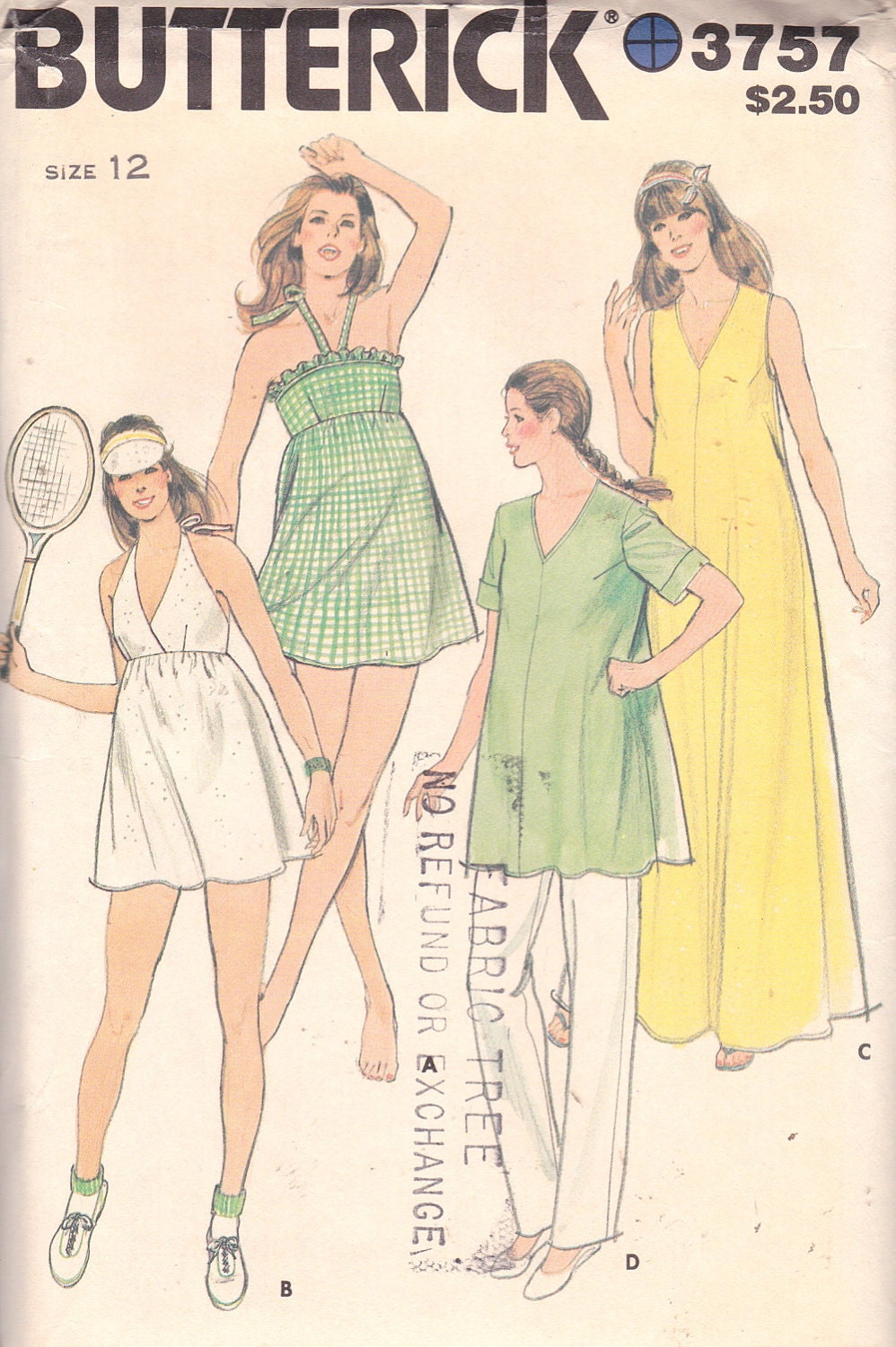 Butterick 3757 Misses' Maternity Swimsuits, Briefs, Cover-Ups and Pants Pattern, UNCUT, Size 12