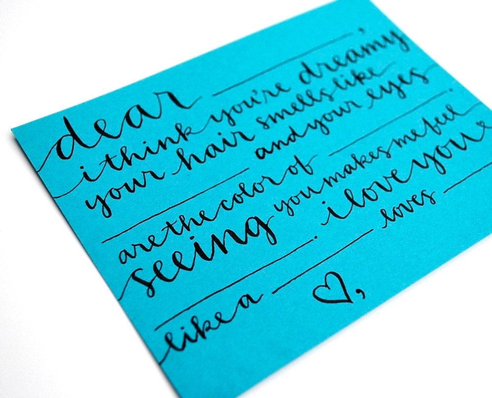 Mad Lib Love Note in Ocean