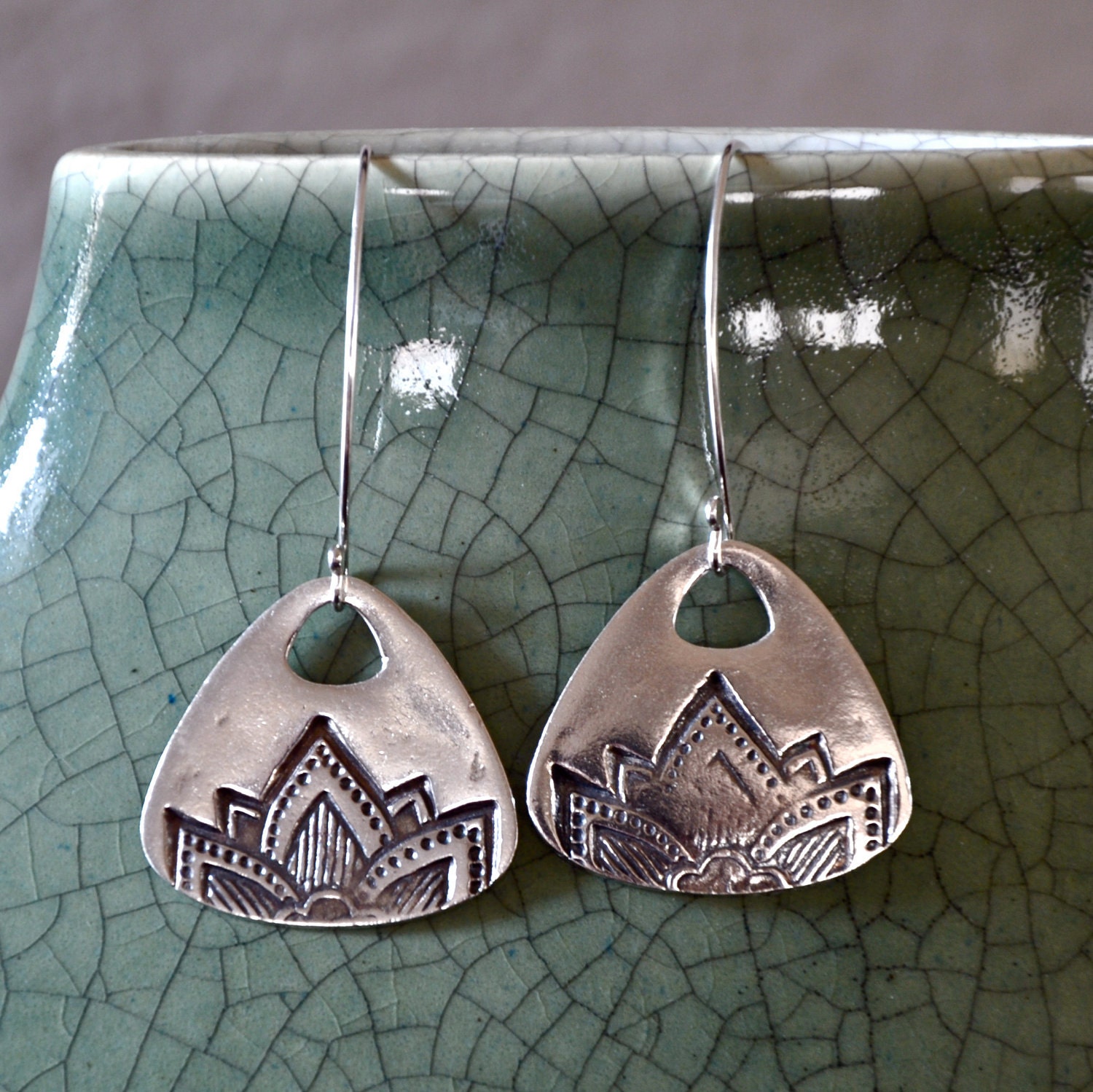 Fine Silver Impression Earrings