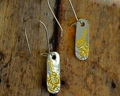 Fine Silver and 24k Earrings