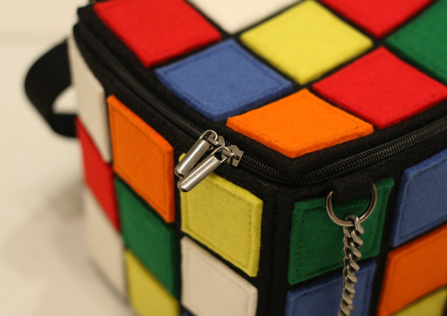 Felt Rubiks Cube Multicolor Bag