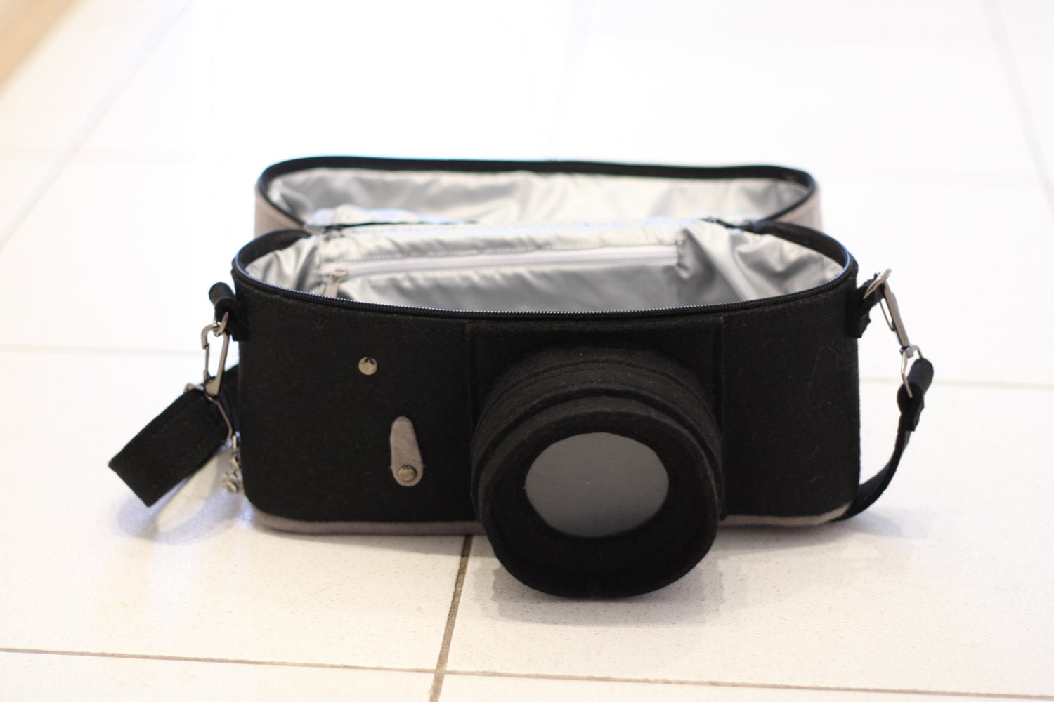 Vintage Zenit Camera Felt Bag