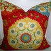 BOTH SIDES 20 X 20 Red Suzani pillow cover