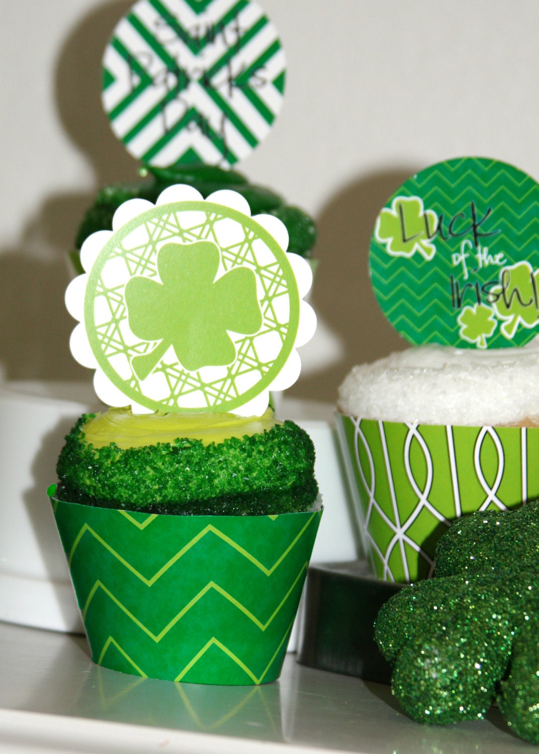 PDF St. Patrick's Day Party Cupcake Toppers & Wrappers- Printable DIY