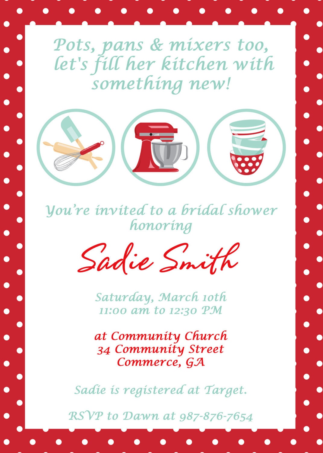 Retro Kitchen Themed Bridal Shower Invitation Il_170x135