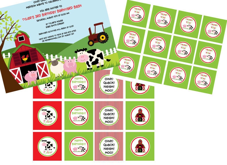 Printable Barnyard Bash Small Party Pack Il_570xn