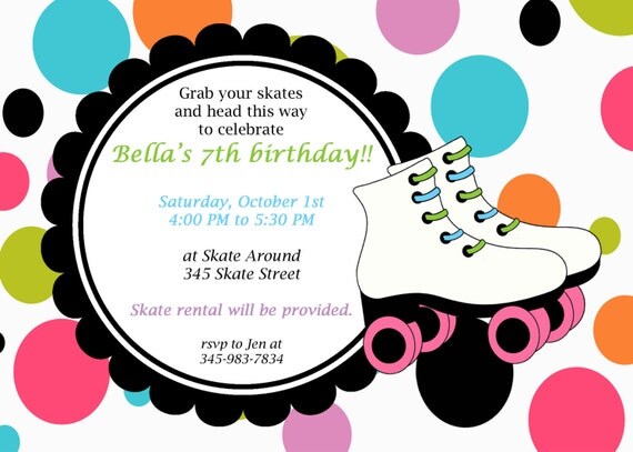 Awesome Printable Roller Skating Party Invitation Il_570xn