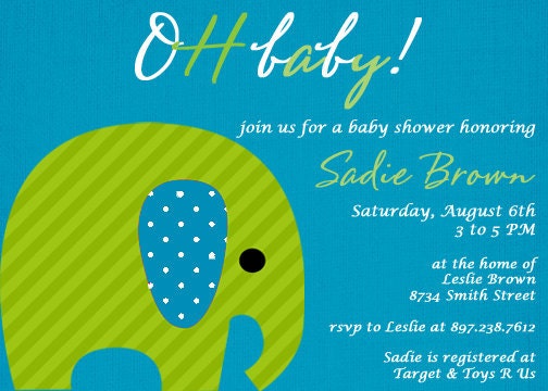 Green and Blue Boy Baby Shower Invitation Il_570xn