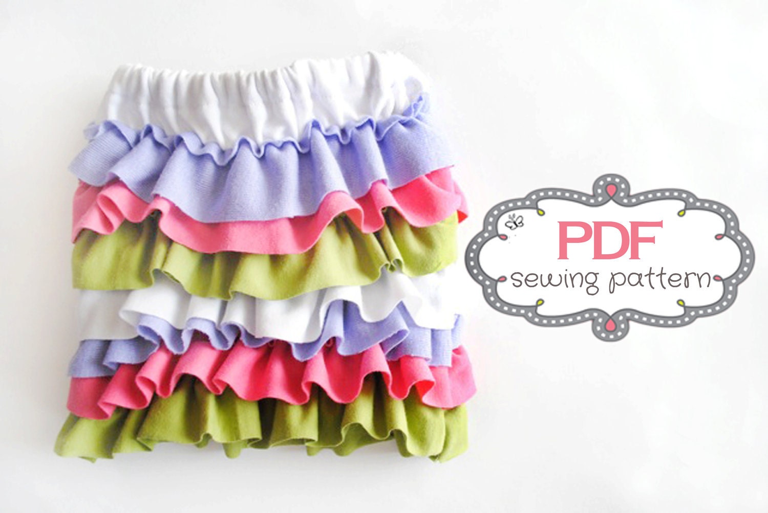 The Ava Ruffle Skirt PDF Sewing Pattern 12 months -5T- Instant Download