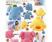 Large Elephant, Chicken & Pig Plush Sewing Pattern PDF