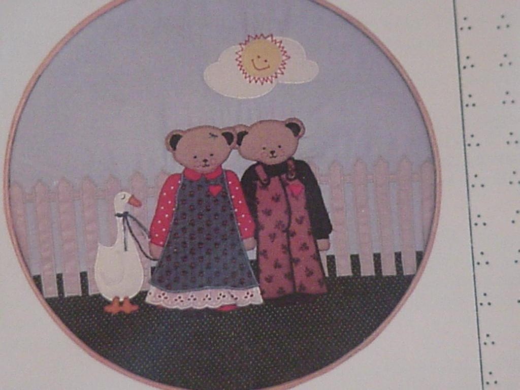 Teddy Bear Pattern Machine Embroidery Applique Hoop Art Craft Pattern Vintage Uncut itsyourcountry