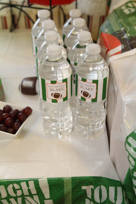 CUSTOM Water Bottle Labels - Custom Football Party Collection - BellaGrey Designs Il_570xn