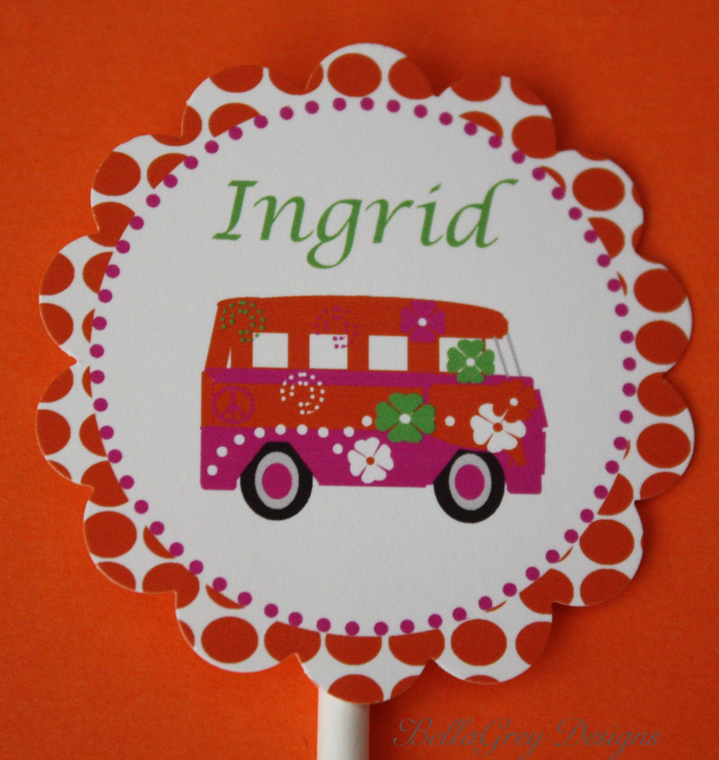 Surfer Beach Pool VW Bus Birthday Party PRINTABLE Toppers Il_570xn