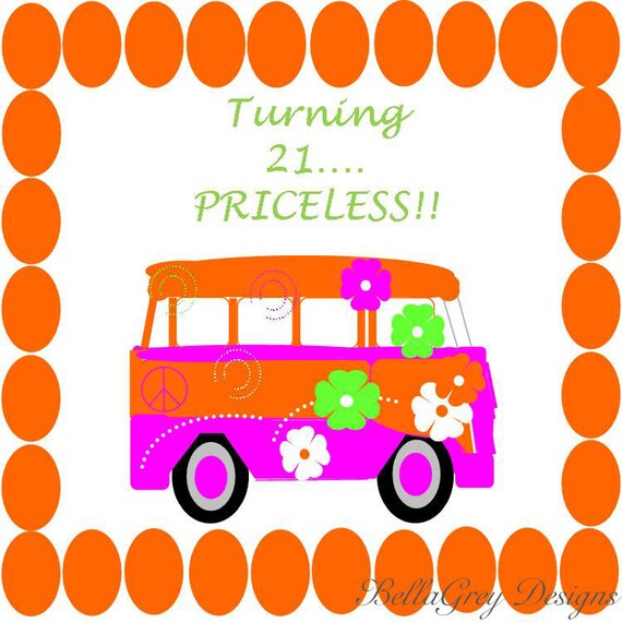 Surfer Beach Pool VW Bus Birthday Party CUSTOM Banner Il_570xn