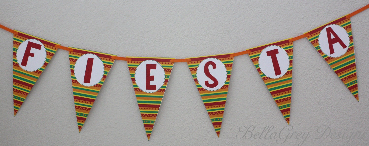 Pennant Banner Fiesta Cinco de Mayo Party Printable Il_570xn