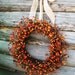 BURNT ORANGE & CHOCOLATE Brown Berry Wreath-Fall Autumn Door Wreath-Rustic Grapevine Wreath-Scented Spiced Cran Apple-Pick your Scent