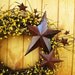 PRIMITVE MUSTARD YELLOW Berry Wreath-Rustic Star Door Wreath-Summer-Fall Wreath-Scented Apple Cinnamon-Choose Scent & Berries