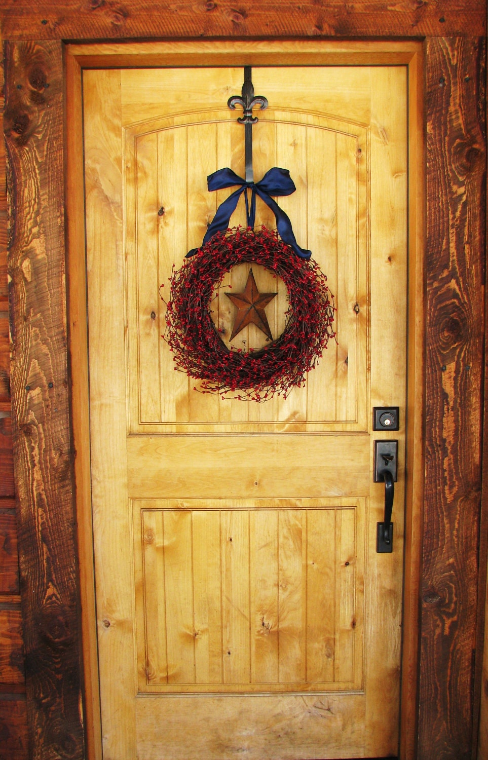Primitive PATRIOTIC Wreath-Star Wreath-Rustic Wreath-Summer Wreath-4th July-Door Wreath-Scented Cinnamon Stix-Choose your Scent and Ribbon