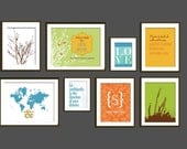 Art for Home Decor Prints, Gallery Wall Space - Set of 8, Mixed Sizes, Choose your prints