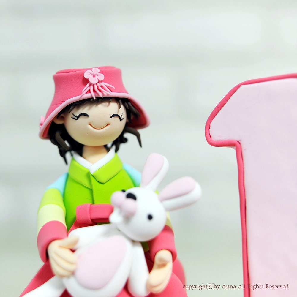 Korean baby costume birthday cake topper Decoration Gift Keepsake