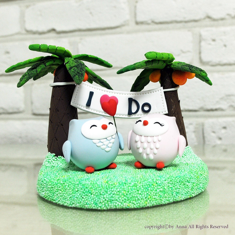 Love birds 'I Do" banner wedding cake topper Deco Gift