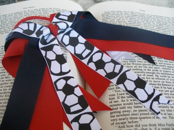 Pony O-- Soccer Ponytail Holder-- Custom Hair Streamer for Your Team Sports