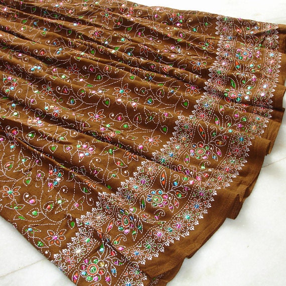 Maxi Skirt: Peasant Skirt, Gypsy Skirt, Camel Brown Bohemian Boho Indian Flowy Maxi Skirt