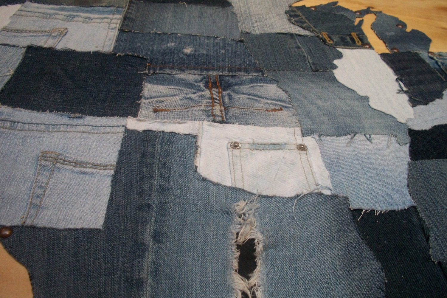This Great Country - framed upcycled denim U.S. map