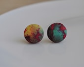 BUY 1 GET 1 FREE, Fabric Button Earrings