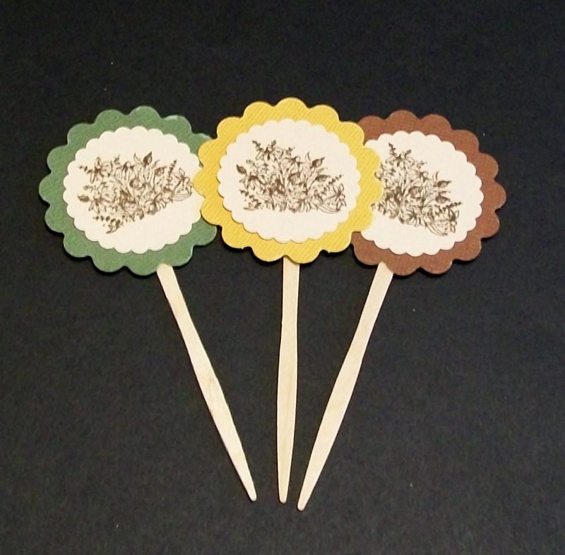 Fall Cupcake Picks - Holiday Food Picks