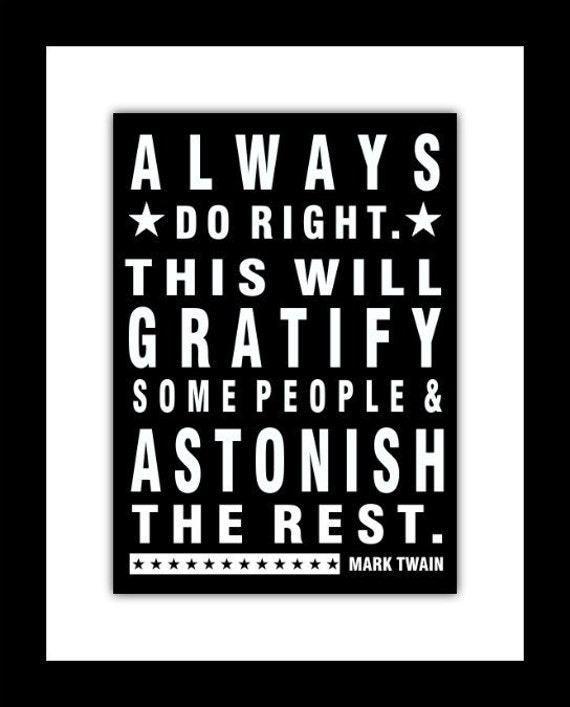 Subway style Poster - Mark Twain Quote Print - 8 X 10 with Mat