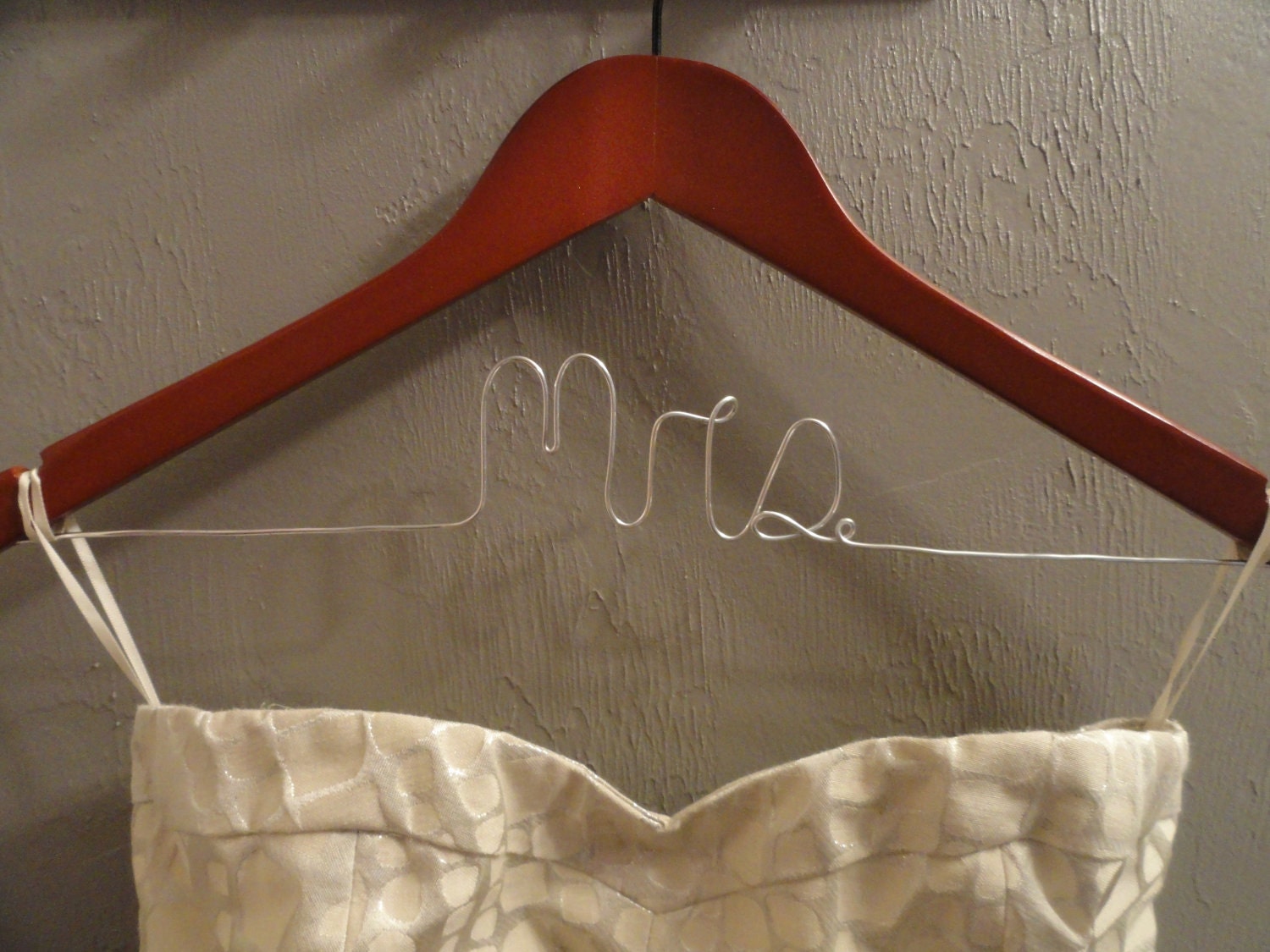 Wedding Wire Hanger Set - Mr.& Mrs. set of two personalized wire hangers