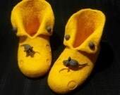 High felted slippers.Cheese