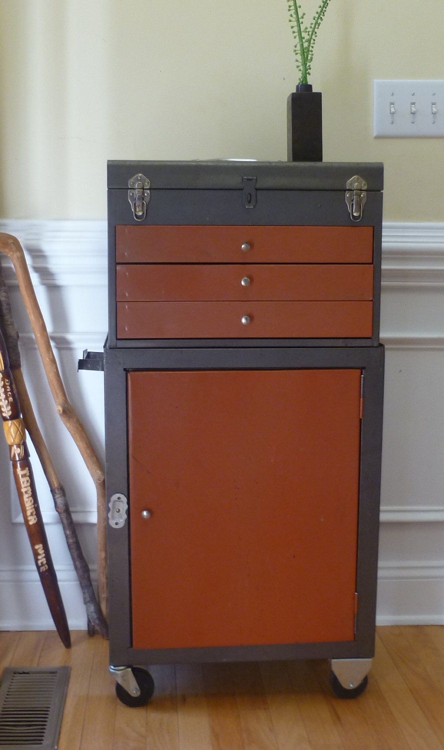 Reserved for Sarah - Industrial Cart with Removable Tool Chest.