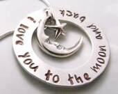 I Love You to the Moon and Back Hand Stamped Necklace