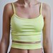 Vintage 90s Acid Yellow Cropped Tank with Clear Strip