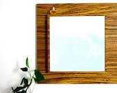 Modern Home Decor  Bathroom Decor Square Mirror Office Decor Yellow Foyer Mirror Framed Wall Mirror : 29" x 29" Wood Mirror Housewares Loft