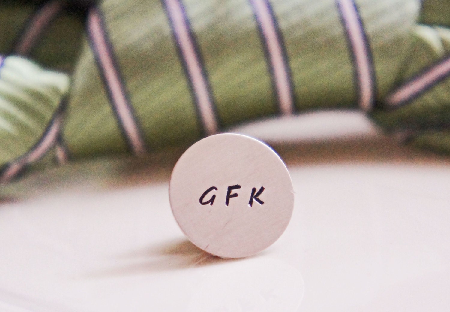 Personalized Mens Tie Tack - Custom Sterling Silver Monogram Tie Pin - Fathers Day Groom Groomsman Customized Gift for Men
