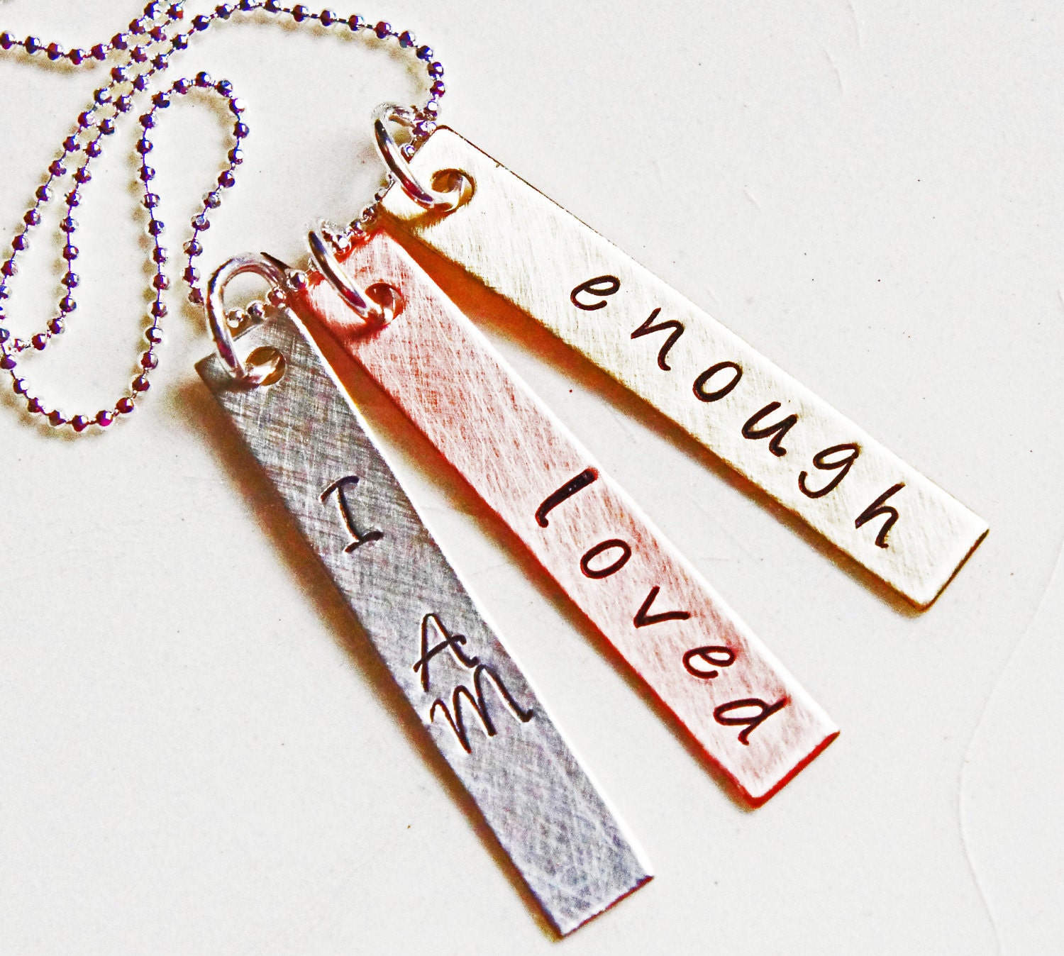 Personalized Affirmation Necklace - Hand Stamped Motivational Inspirational Jewelry - Sterling Silver Brass Copper Custom Necklace