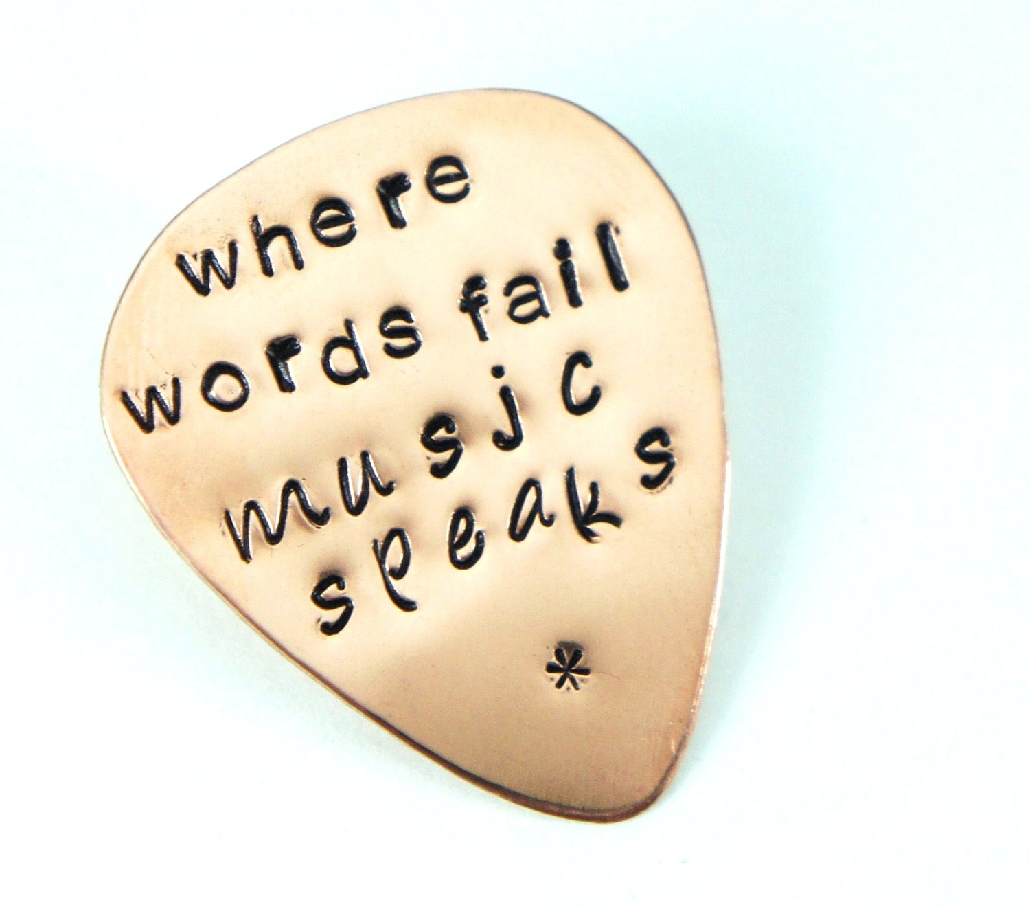 Custom Guitar Pick - Personalized Hand Stamped Copper Guitar Pick - Men's Music Lover Gift - Gift for Him Fathers Day