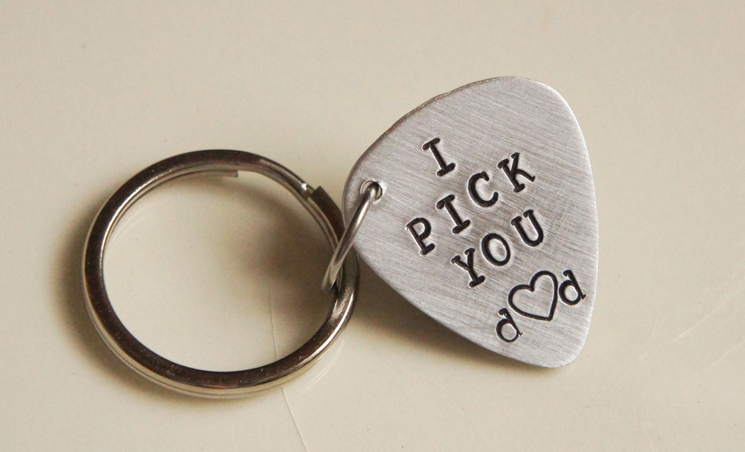 Custom Guitar Pick Keychain - Aluminum Personalized Pick - Customized music lovers Gift for Him - Valentines Day Grooms Gift